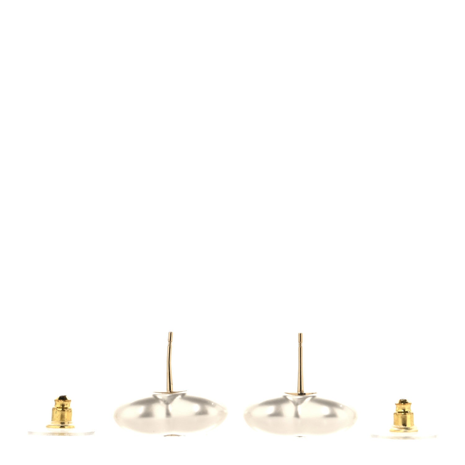 Chanel Pearl Crystal CC Heart Earrings Gold 3 of 5