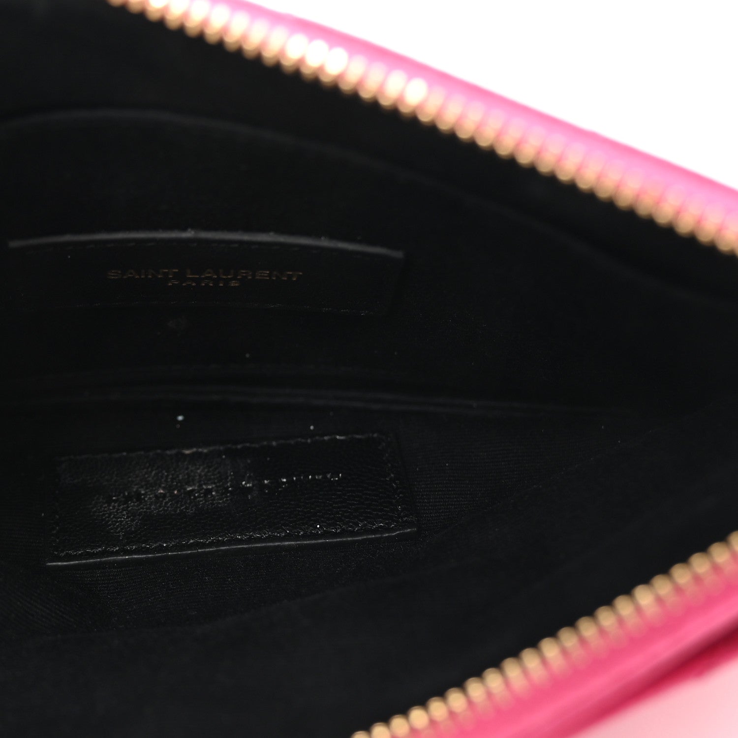 Saint Laurent Grain De Poudre Chevron Monogram Bill Pouch Fresh Fuxia 5 of 7