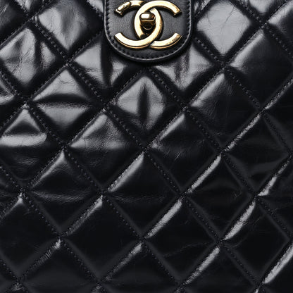 Chanel Calfskin Quilted Large Gold Bar Top Handle Tote Dark Navy Blue 9 of 11
