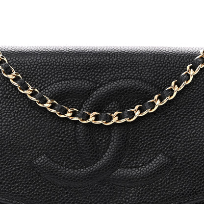 Chanel Caviar Timeless CC Wallet On Chain WOC Black 9 of 13