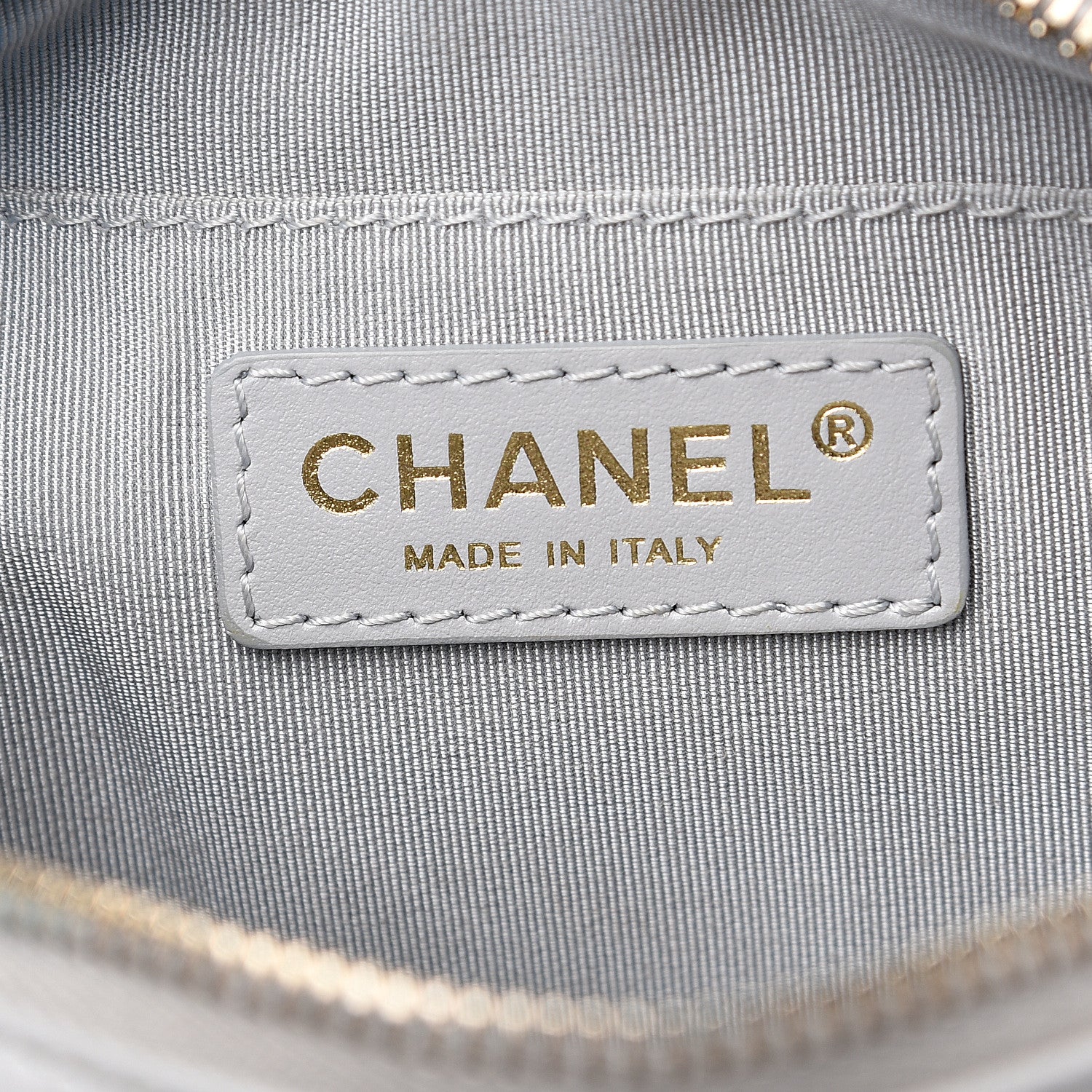 Chanel Iridescent Calfskin Quilted Day Trips Camera Case Light Grey 5 of 11