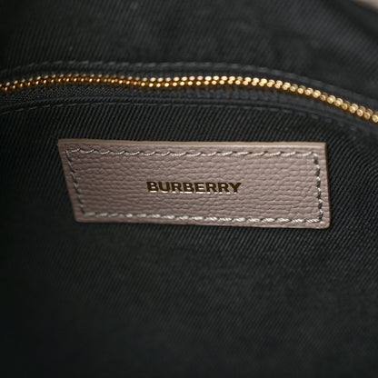 Burberry Grainy Calfskin House Check Medium Banner Tote Taupe Brown 6 of 9