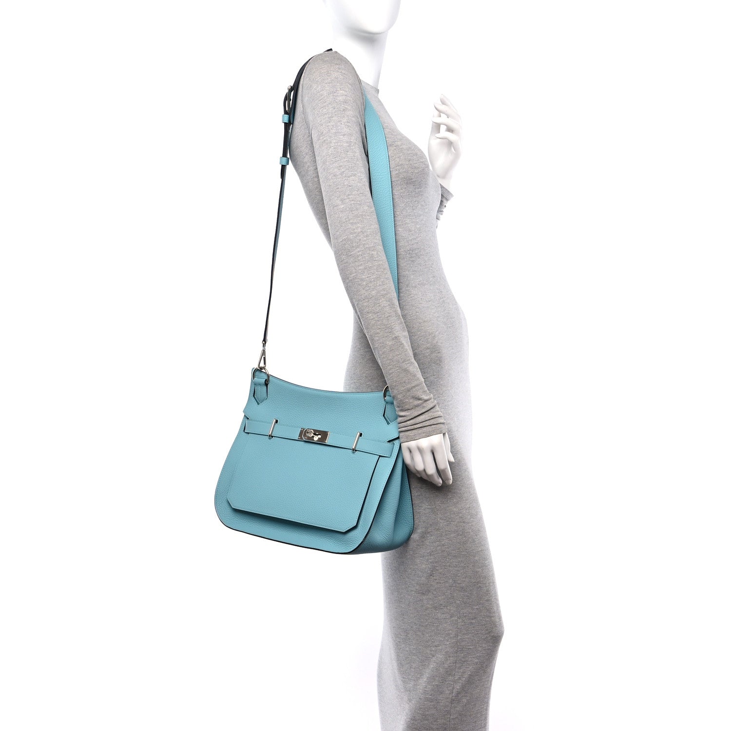 Hermes Taurillon Clemence Jypsiere 34 Bleu Atoll 2 of 14
