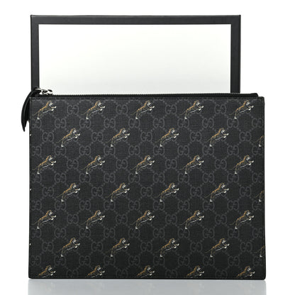 Gucci GG Supreme Monogram Tigers Zip Pouch Black Multicolor 8 of 8