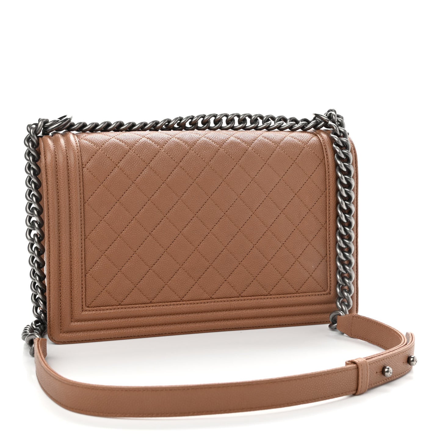 Caviar Quilted New Medium Boy Flap Camel