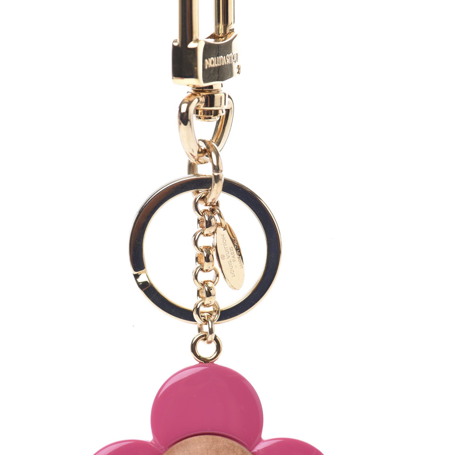 Louis Vuitton Resin Wood Vivienne Bag Charm Pink 3 of 3