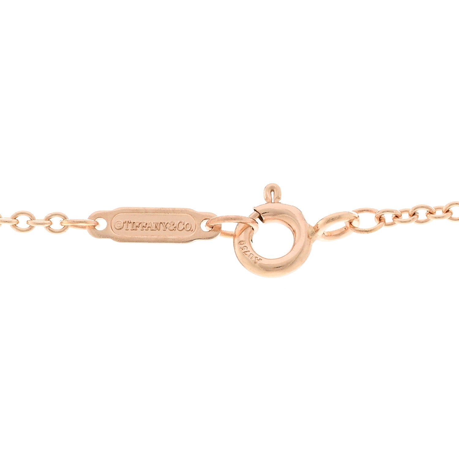 Tiffany 18K Rose Gold Diamond Mother of Pearl Fleur De Lis Key Pendant Necklace 4 of 5