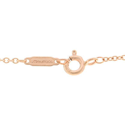 Tiffany 18K Rose Gold Diamond Mother of Pearl Fleur De Lis Key Pendant Necklace 4 of 5