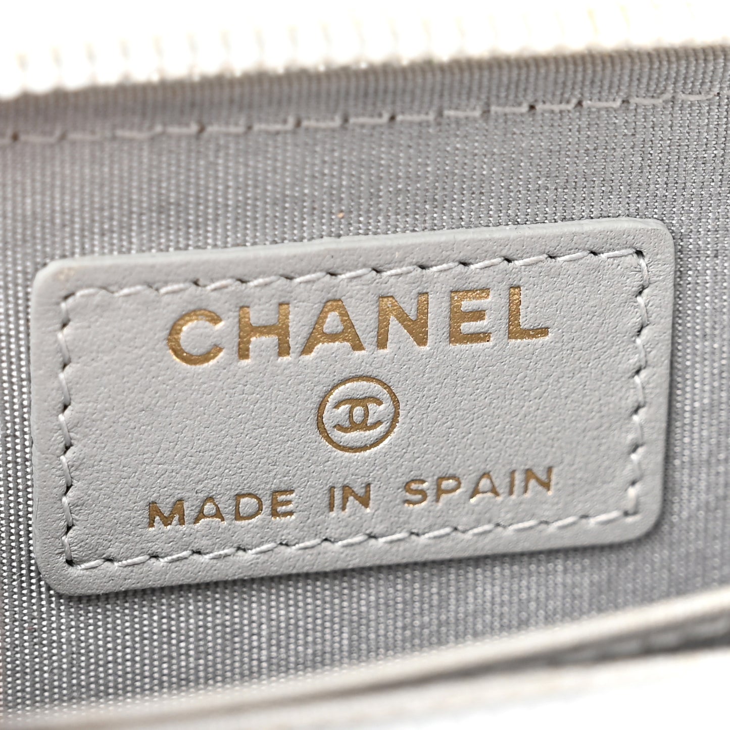 Caviar Quilted Boy Zip Around Coin Purse Wallet Grey