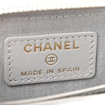 Chanel Caviar Quilted Boy Zip Around Coin Purse Wallet Grey 6 of 8