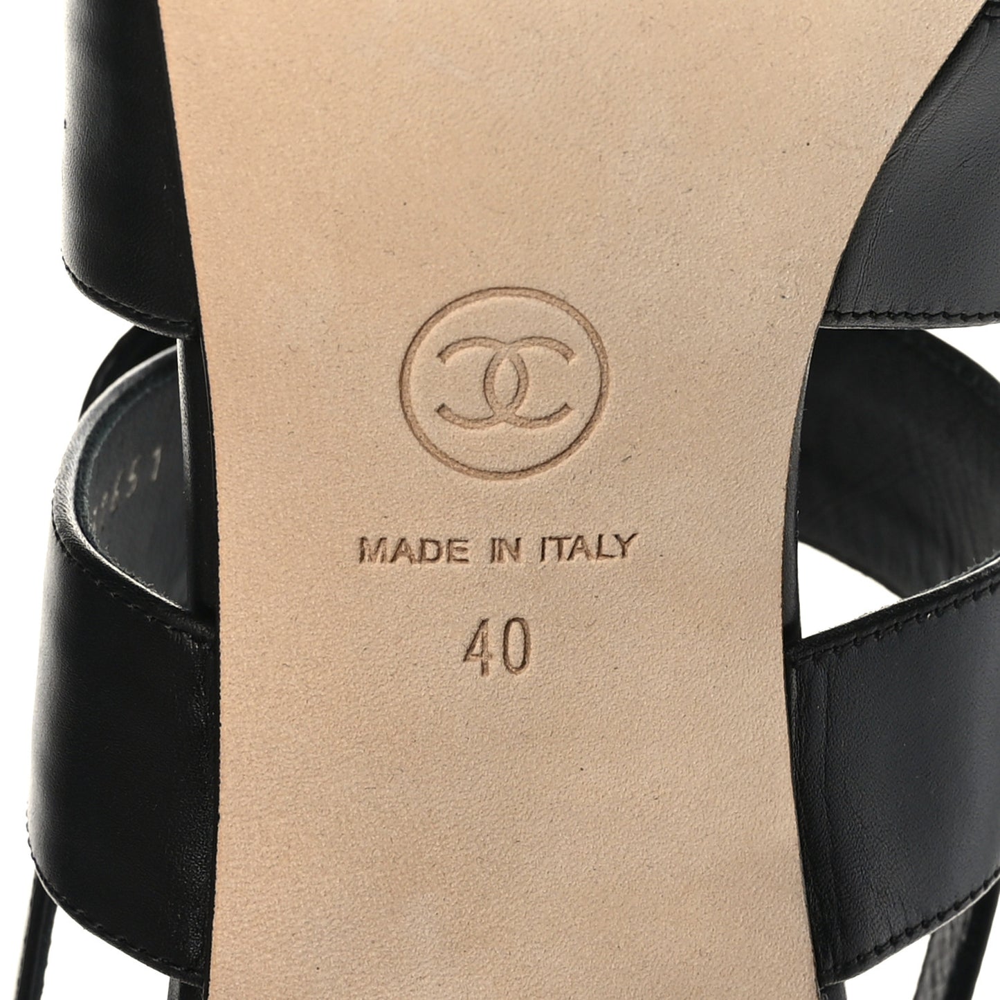 Calfskin CC Turnlock Sandals 40 Black