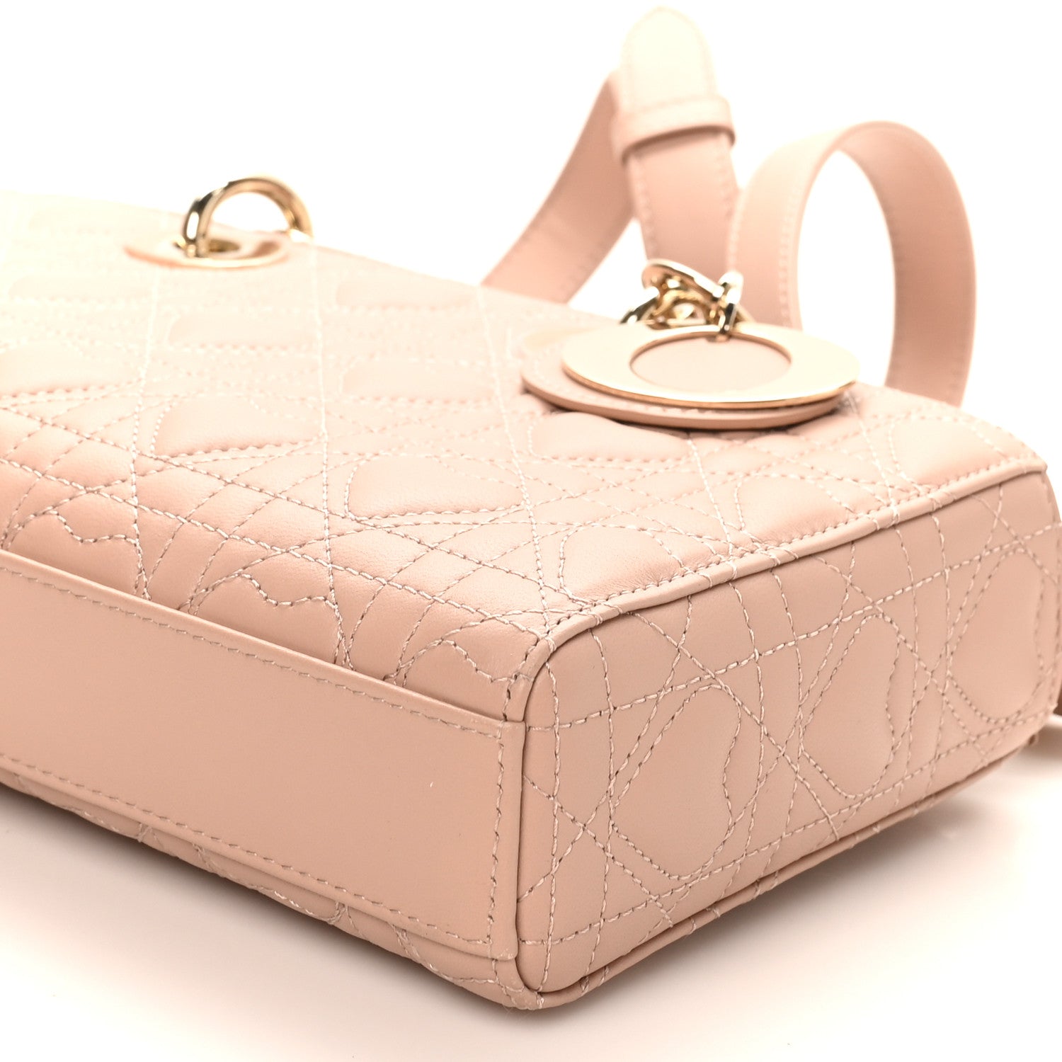 Christian Dior Lambskin Cannage Heart Medium Lady D-Joy Rose Des Vents 9 of 9