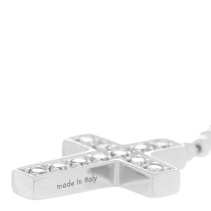 Gucci 18K White Gold Diamond Cross Drop Earrings 5 of 6