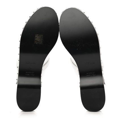 Hermes Calfskin Carlotta Mules 39 White 5 of 9