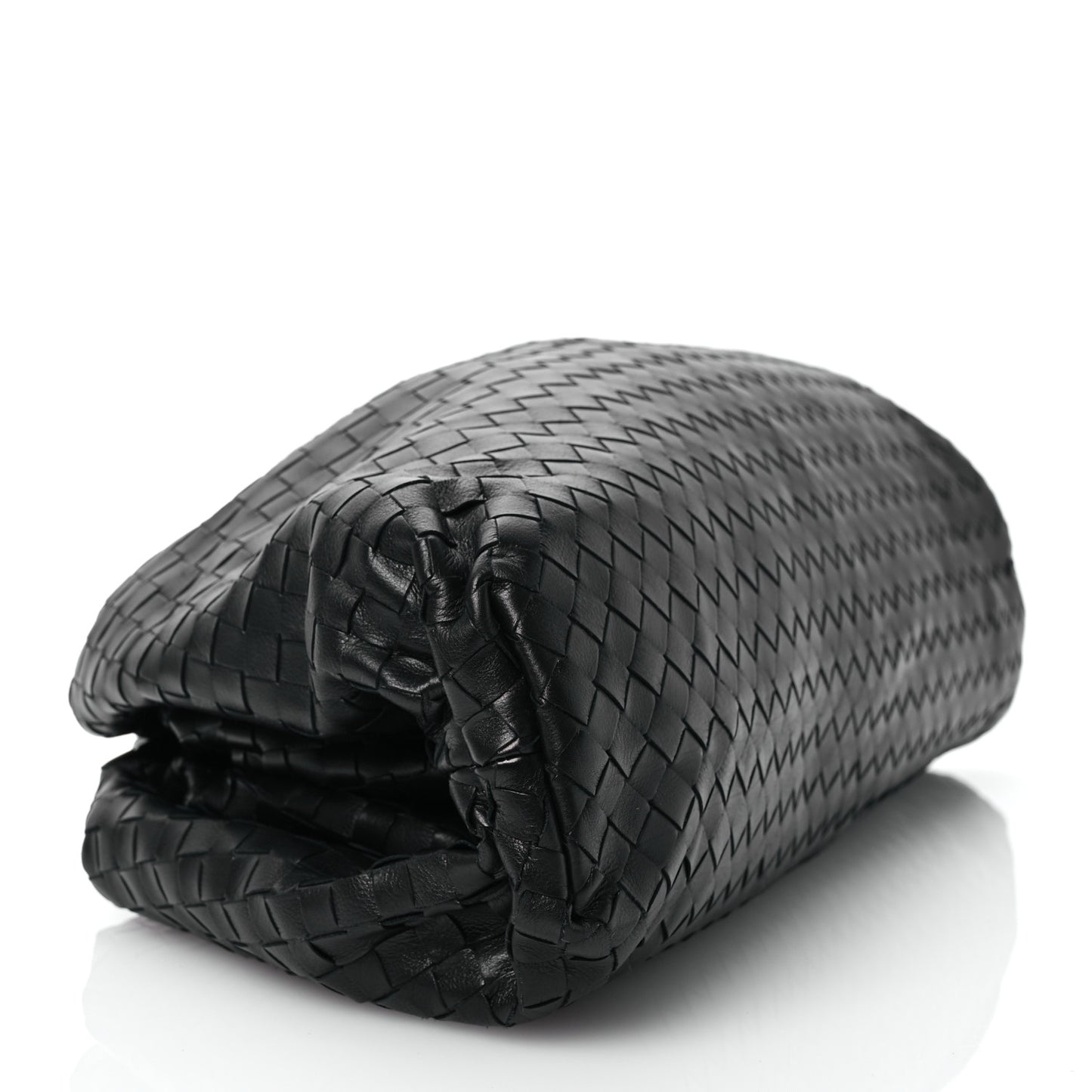 Nappa Maxi Intreccio The Pouch Oversized Clutch Black