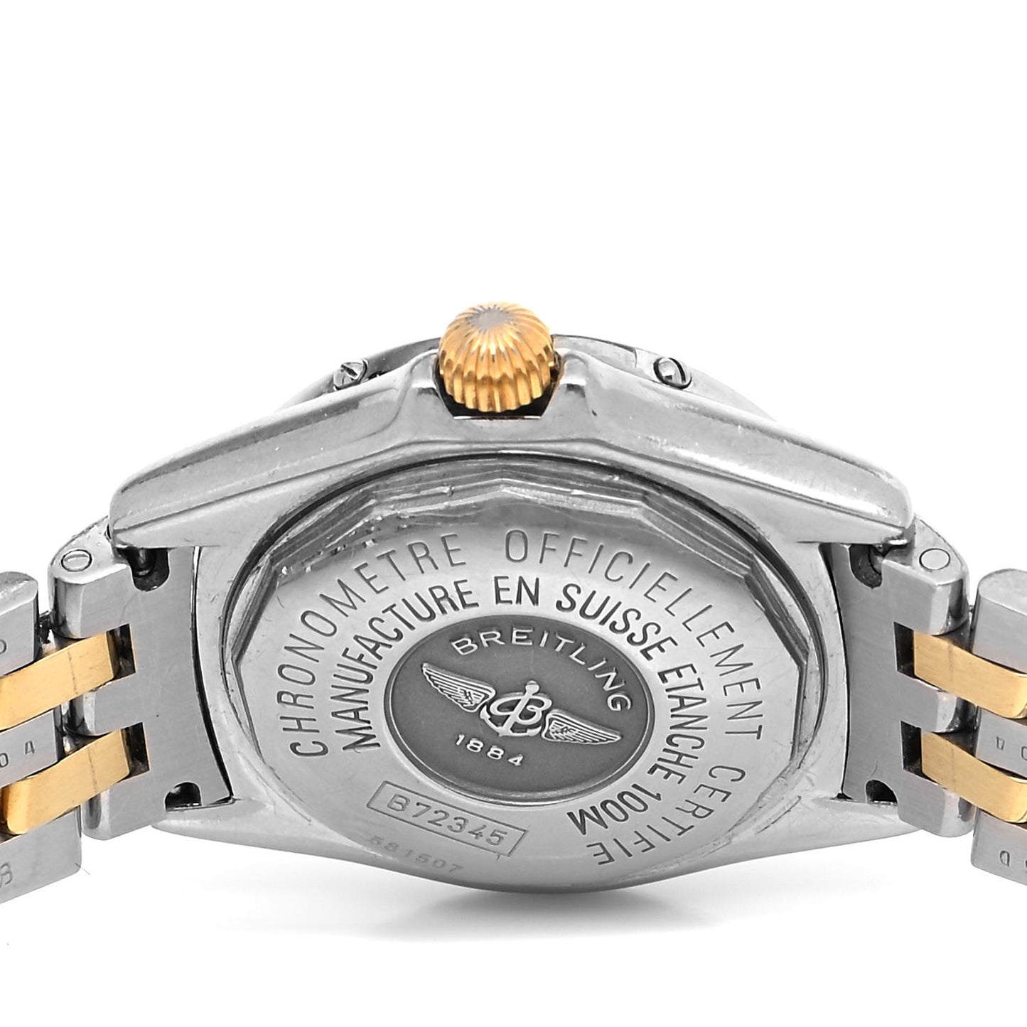 Stainless Steel 18K Yellow Gold Blue Mother of Pearl 29mm Callistino Quartz Watch B72345