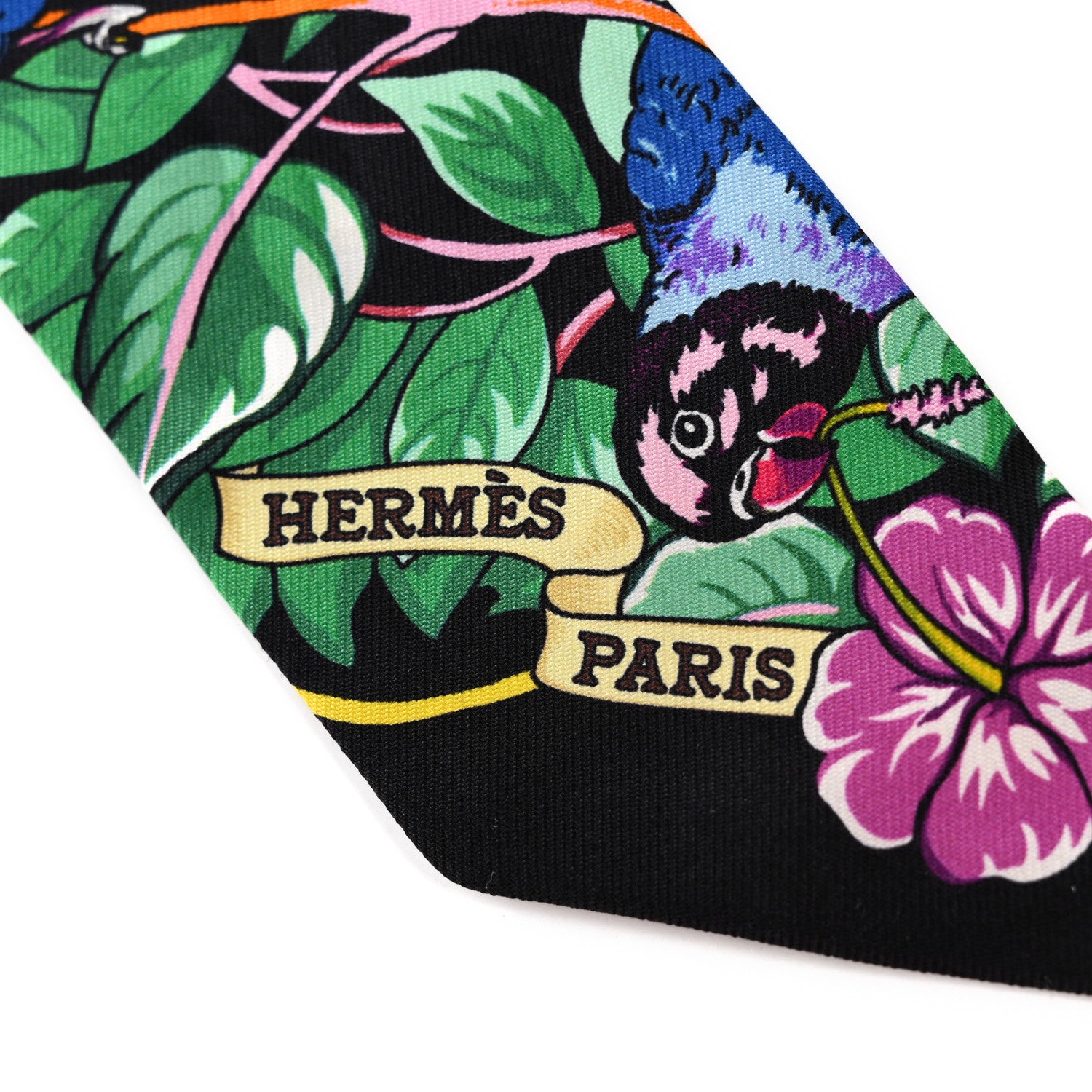 Hermes Silk Jungle Love Love Twilly Black Vert Rose Vif 2 of 6