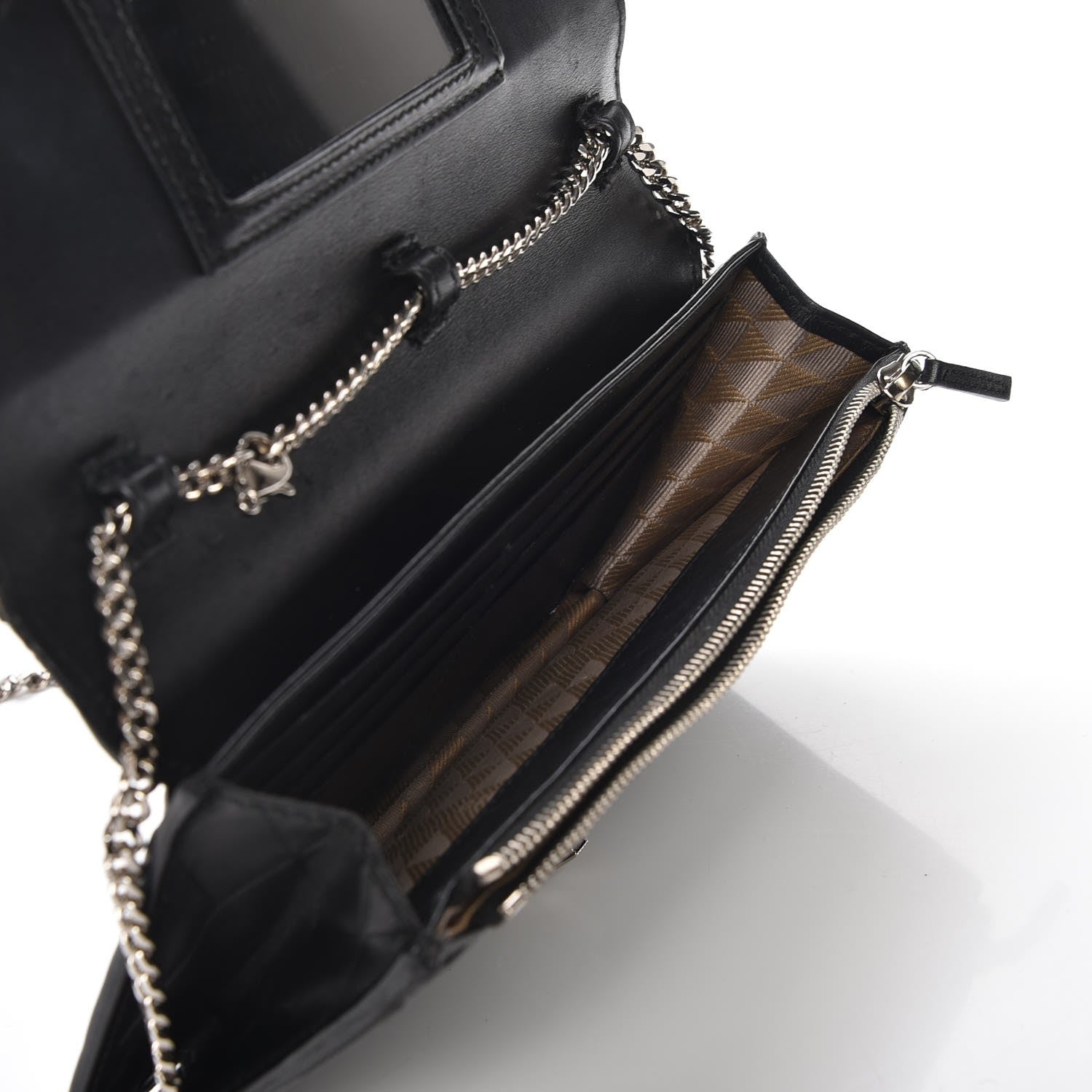 Proenza Schouler Calfskin Embossed Crosshatch PS11 Chain Wallet Black 5 of 8