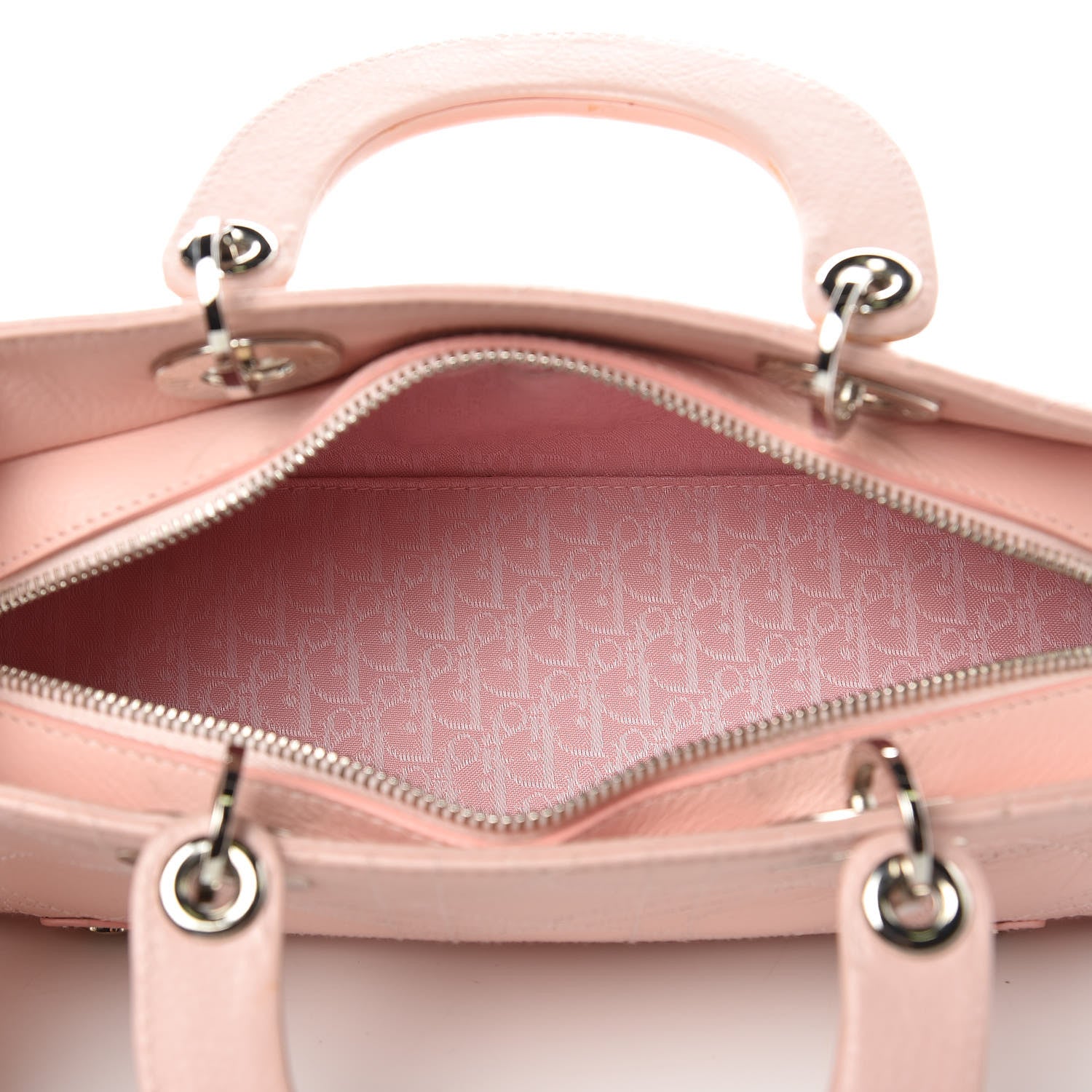 Christian Dior Calfskin Cannage Stitched Small East West Lady Dior Rose Clair 5 of 13