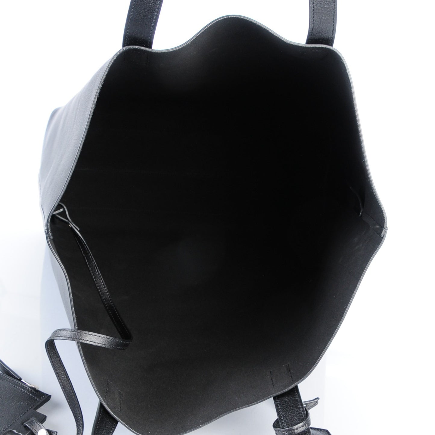 Calfskin Shopping Tote Bag Black