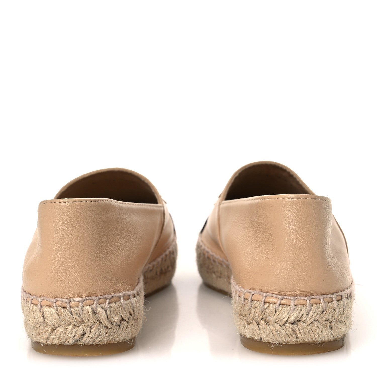 Chanel Lambskin CC Espadrilles 38 Beige Black 6 of 10