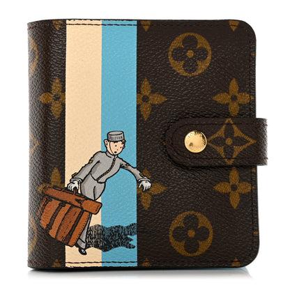 Louis Vuitton Monogram Groom Compact Zip Wallet Blue 1 of 12
