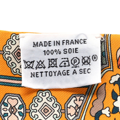 Hermes Silk Tapis Persans Twilly Jaune Aqua Rose Poudre 3 of 5