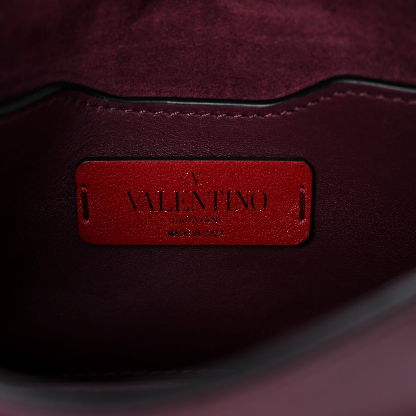 Vitello Small Rockstud Demilune Shoulder Bag Vinaccia