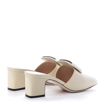 Gucci Malaga Kid Crystal Square G Madelyn Mules 37 Vintage White 4 of 9
