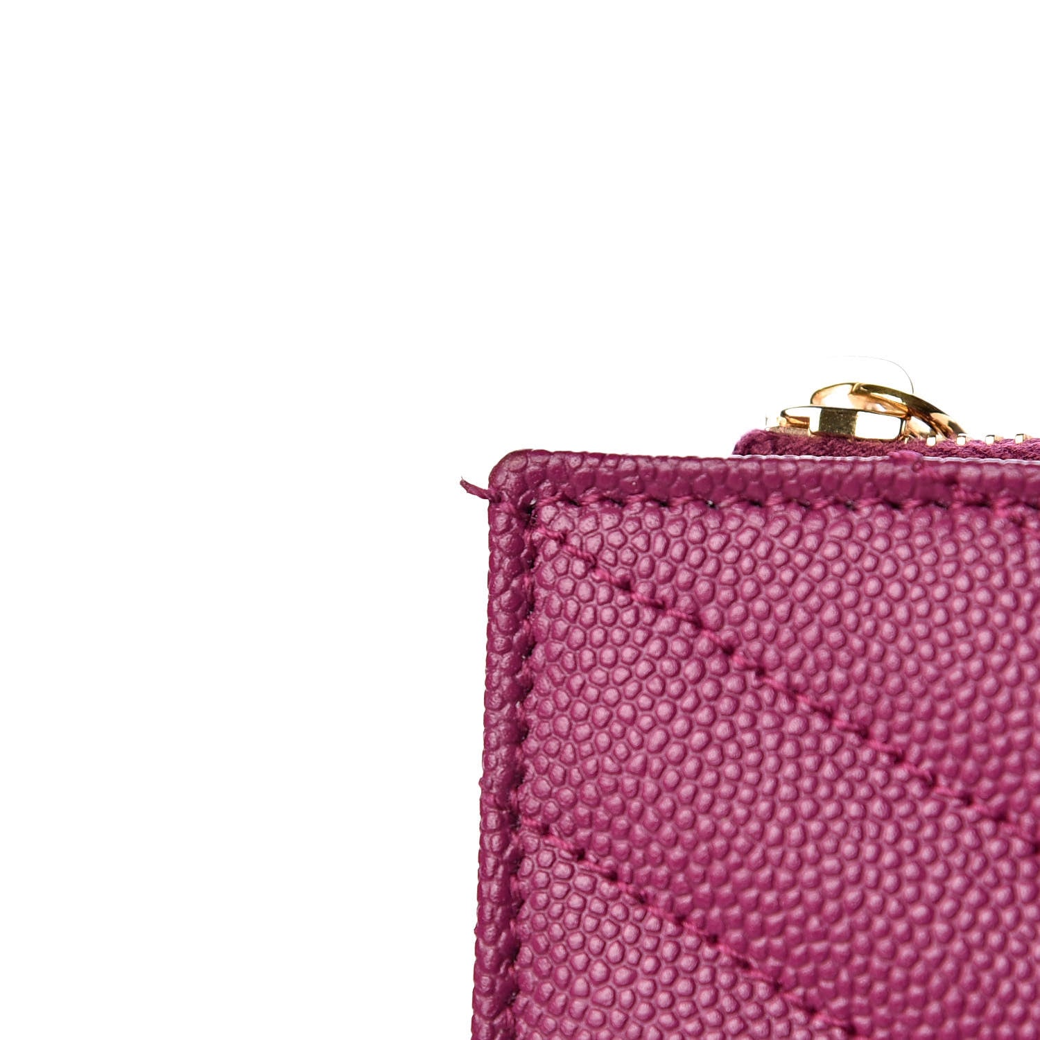 Saint Laurent Grain De Poudre Matelasse Chevron Monogram Zipped Card Case Dark Grape 8 of 9