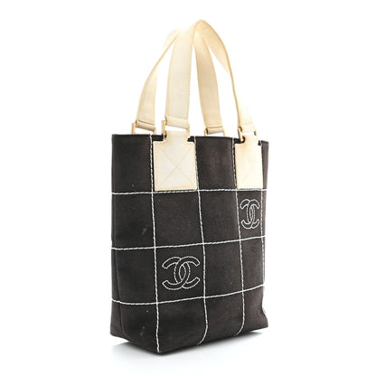 Chanel Canvas Square Stitched CC Small Tote Bag Black 3 of 16