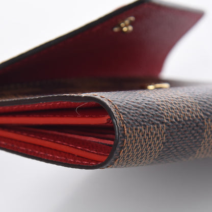 Louis Vuitton Damier Ebene Victorine Wallet Red 8 of 9