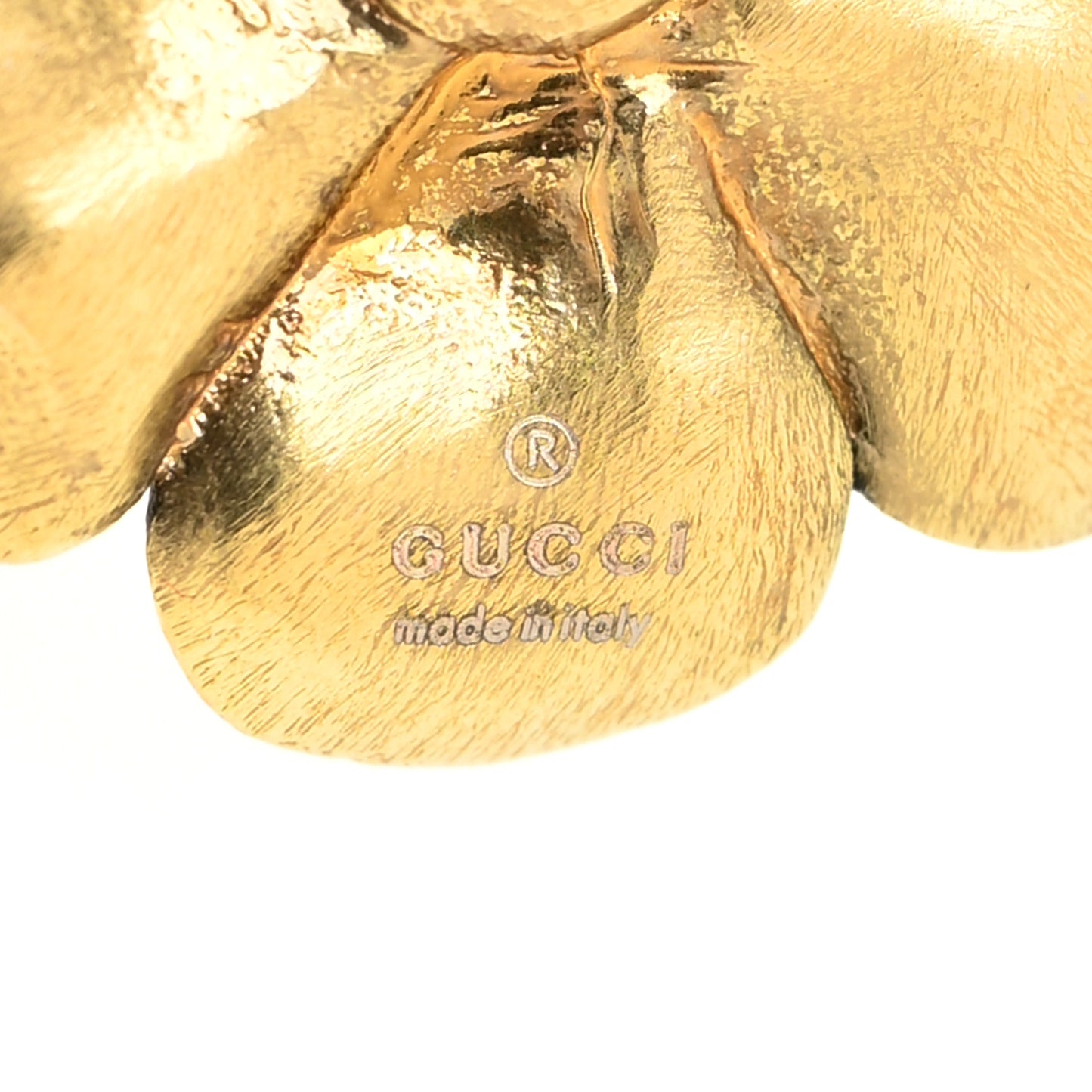 Metal GG Flower Drop Earrings Gold