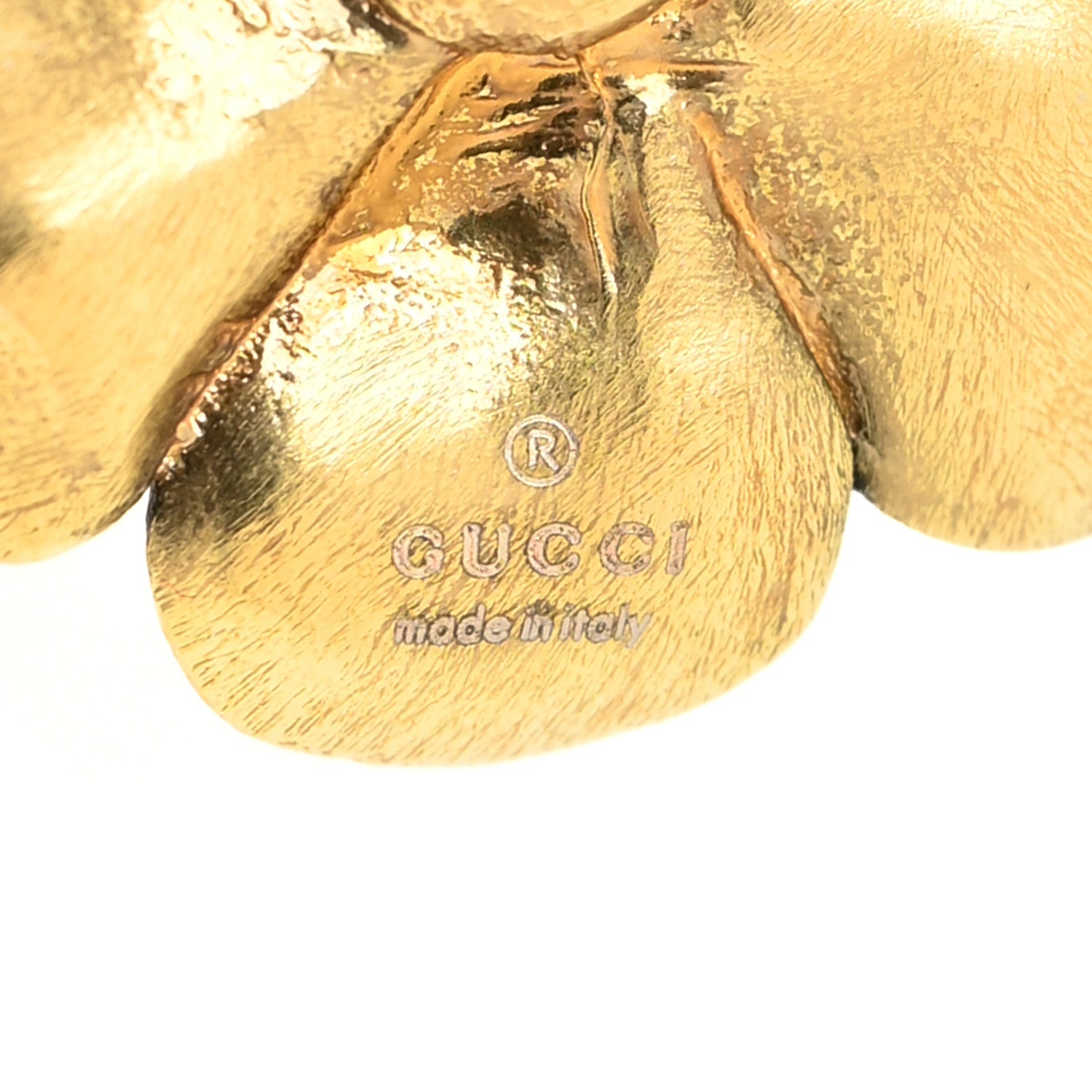 Gucci Metal GG Flower Drop Earrings Gold 4 of 4