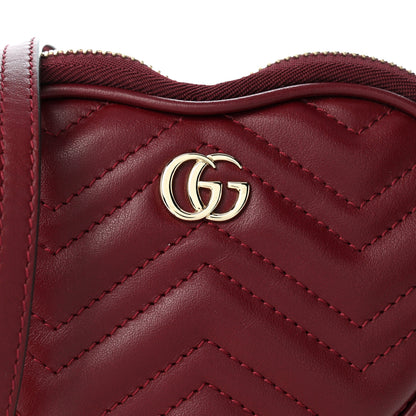 Gucci Calfskin Matelasse Diagonal Mini Interlocking G Heart Shoulder Bag Rosso Ancora 8 of 10