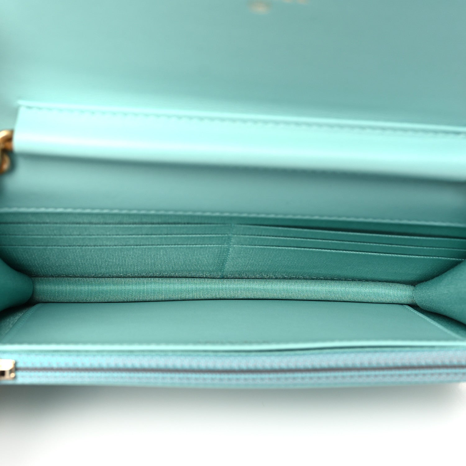 Chanel Caviar Quilted Boy Wallet On Chain WOC Light Blue 5 of 12