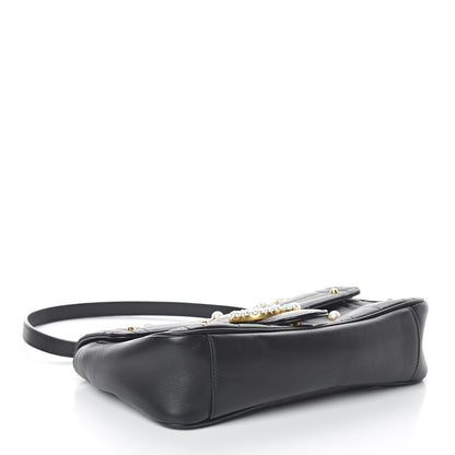 Gucci Calfskin Matelasse Studded Small Pearly GG Marmont Shoulder Bag Black 3 of 8