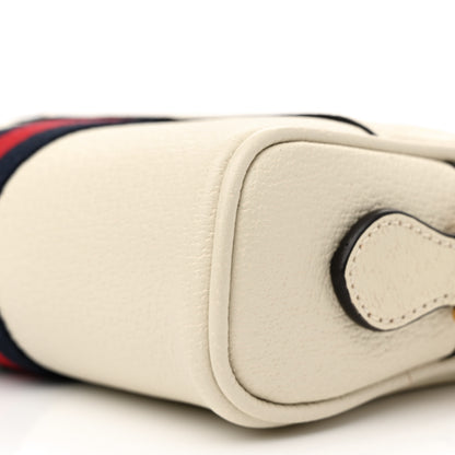 Gucci Textured Dollar Calfskin Web Mini Ophidia Shoulder Bag Mystic White 10 of 13