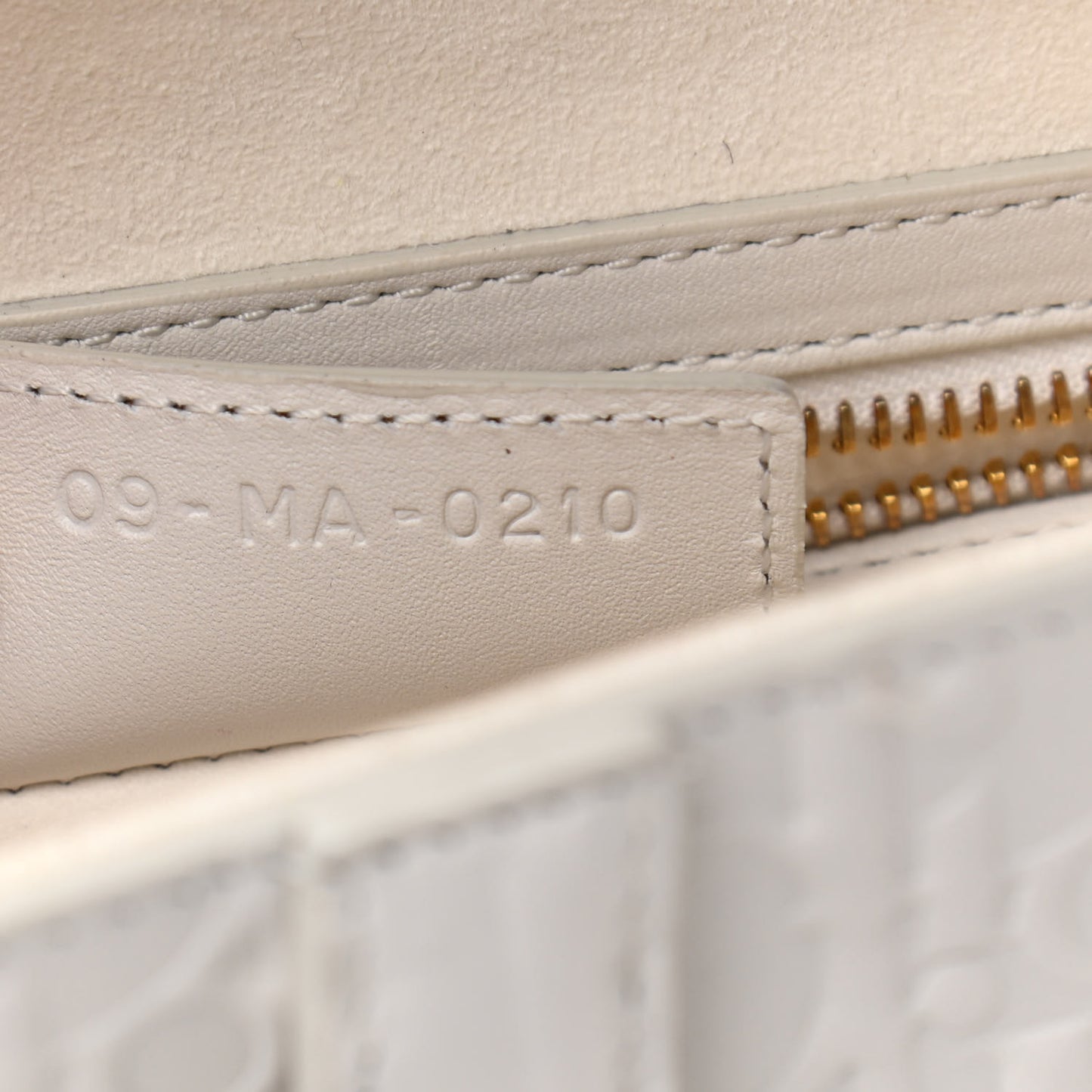 Calfskin Embossed Oblique Saddle Bag White