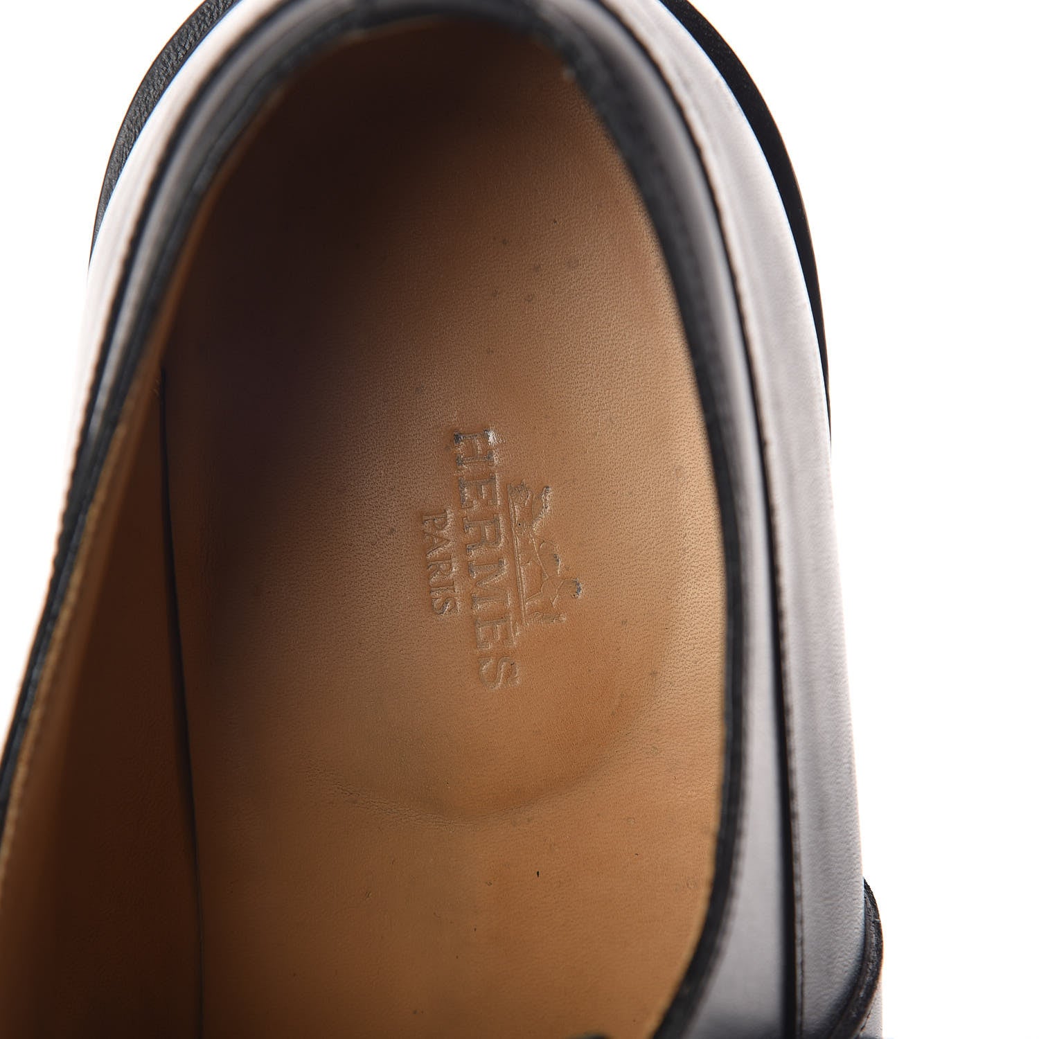 Hermes Calfskin Mens Buckle Loafers 42.5 Black 8 of 10