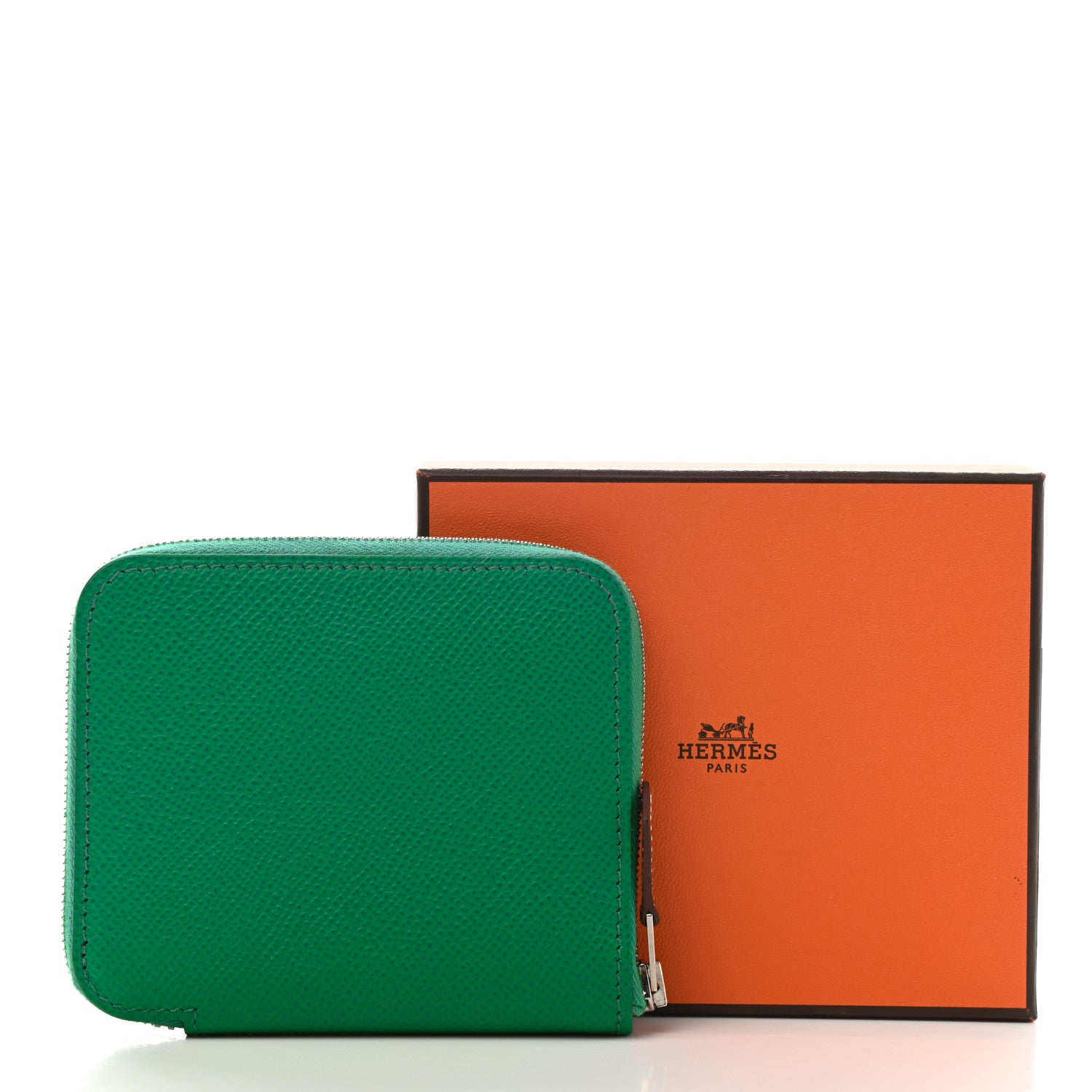 Hermes Epsom Silk'in Compact Wallet Vert Jade Nata 8 of 8