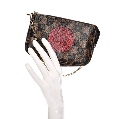 Louis Vuitton Damier Ebene Complice Trunks and Bags Mini Pochette Accessories Red 2 of 9