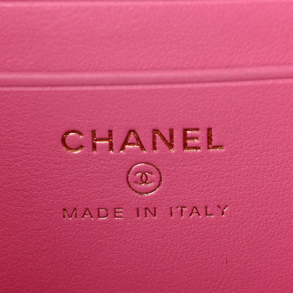 Chanel Caviar Quilted Filigree Vanity Clutch With Chain Pink Light Blue Green 6 of 7
