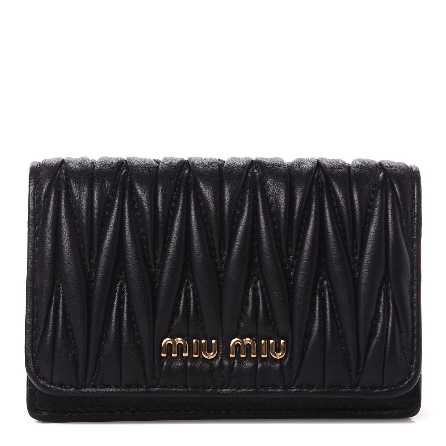 Nappa Matelasse Flap Wallet Black
