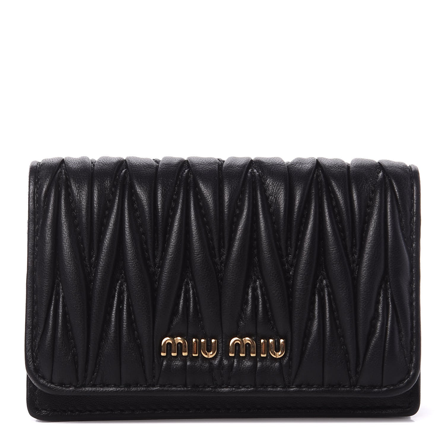 Miu Miu Nappa Matelasse Flap Wallet Black 1 of 7