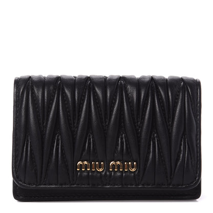 Miu Miu Nappa Matelasse Flap Wallet Black 1 of 7