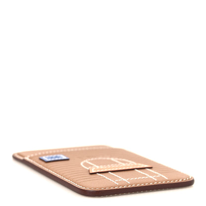 Hermes Swift Stitched Faubourg MagSafe Card Holder Gold Bleu De France Orange 4 of 6