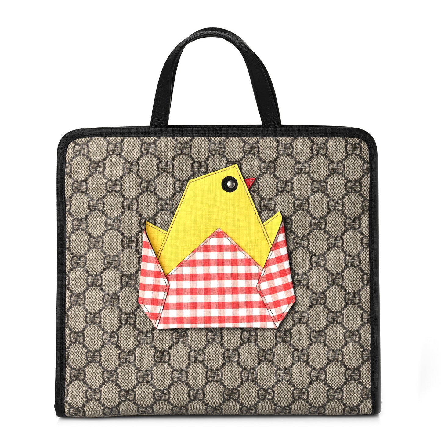 GG Supreme Monogram Childrens Chick Tote Black