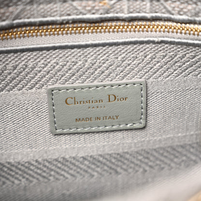 Christian Dior Canvas Embroidered Cannage Medium Lady D-Lite Gray 6 of 10