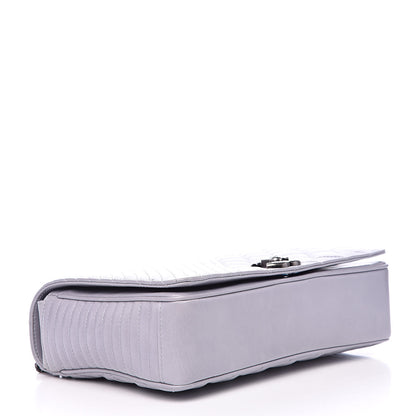 Chanel Glazed Calfskin Quilted Medium Coco Boy Flap Light Grey 4 of 11